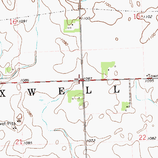 Topographic Map of Township of Maxwell, MN