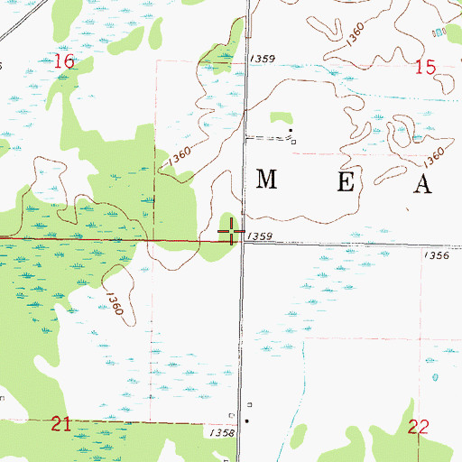 Topographic Map of Township of Meadow, MN