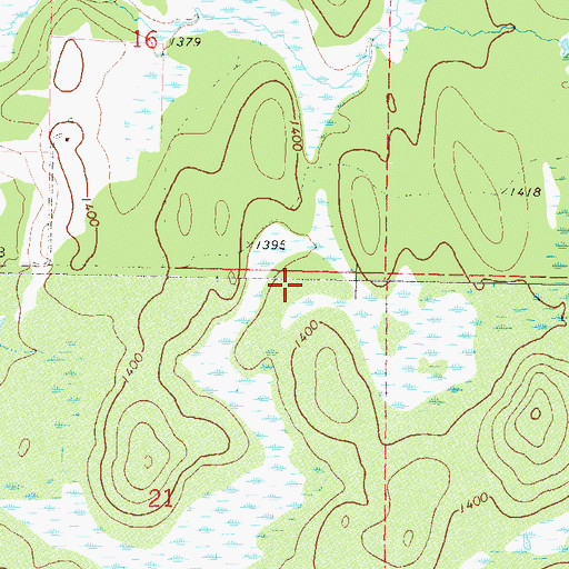 Topographic Map of Township of Meadow Brook, MN