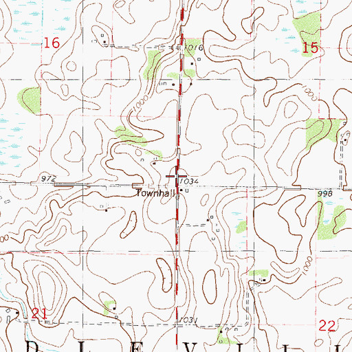 Topographic Map of Township of Middleville, MN