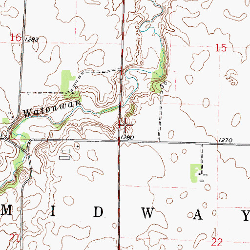 Topographic Map of Township of Midway, MN