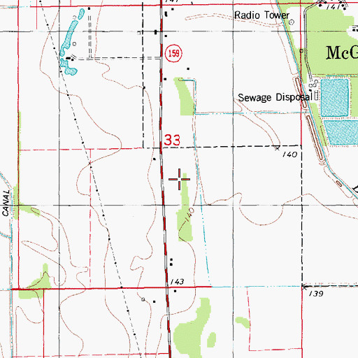 Topographic Map of Township of Bowie, AR