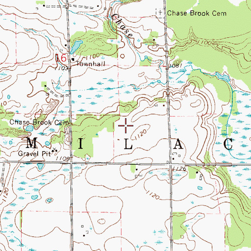 Topographic Map of Township of Milaca, MN