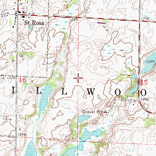 Topographic Map of Township of Millwood, MN