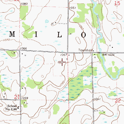 Topographic Map of Township of Milo, MN