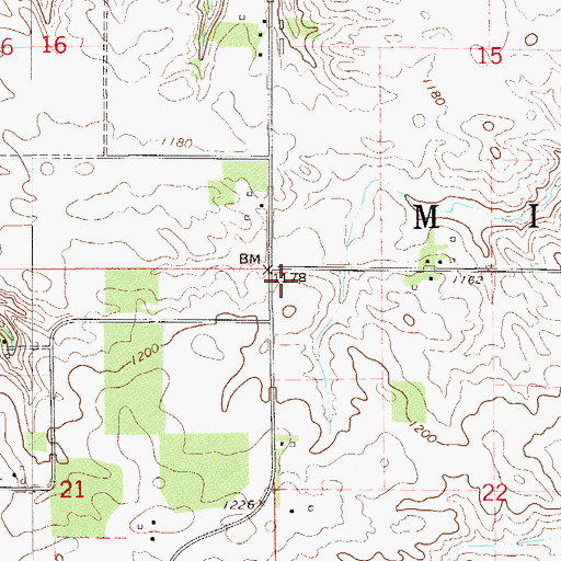 Topographic Map of Township of Milton, MN