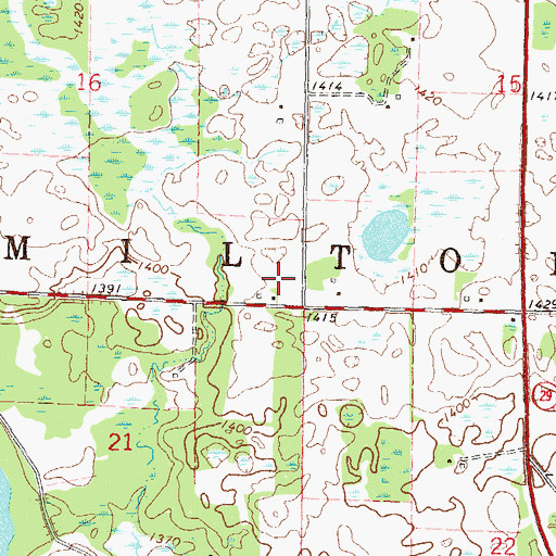 Topographic Map of Township of Miltona, MN