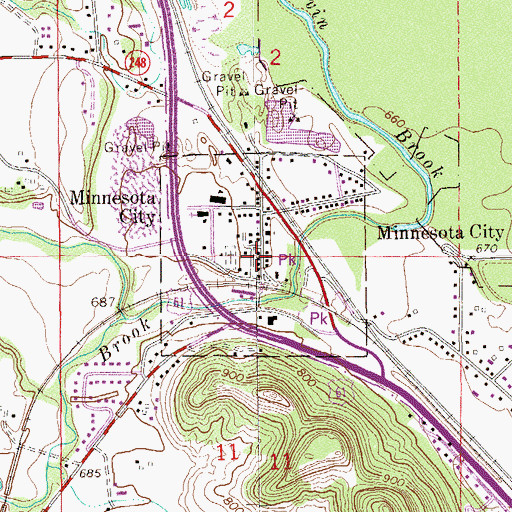 Topographic Map of City of Minnesota City, MN