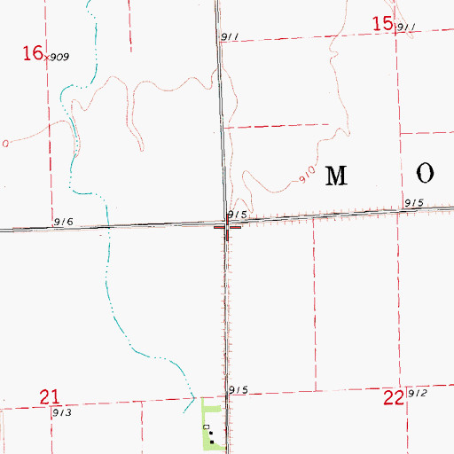 Topographic Map of Township of Moland, MN