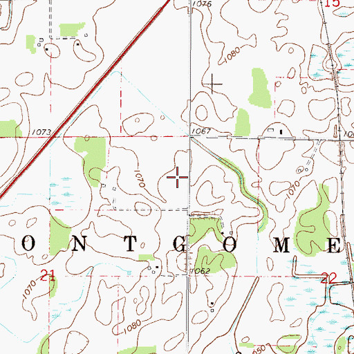Topographic Map of Township of Montgomery, MN
