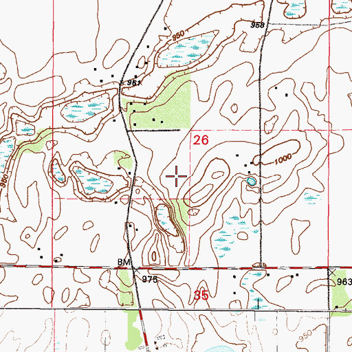 Topographic Map of Township of Monticello, MN