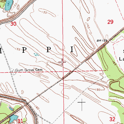 Topographic Map of Township of Mississippi, AR