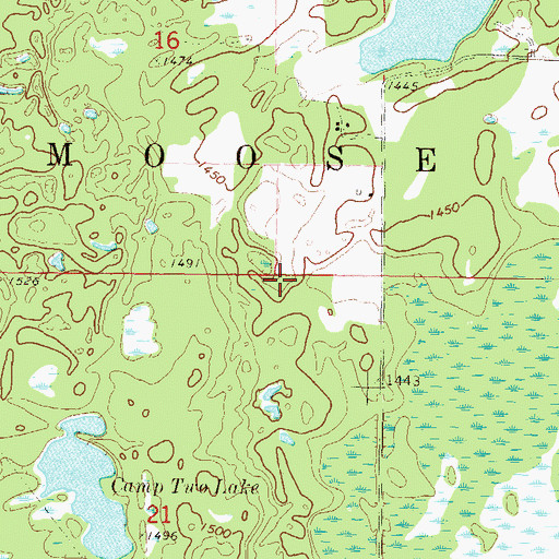 Topographic Map of Township of Moose Lake, MN