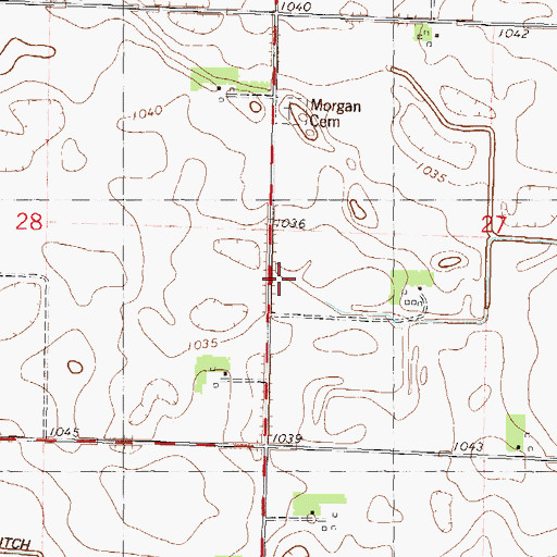 Topographic Map of Township of Morgan, MN