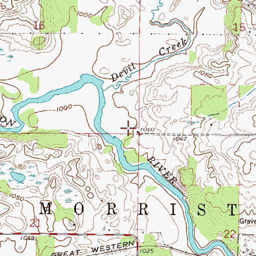 Topographic Map of Township of Morristown, MN