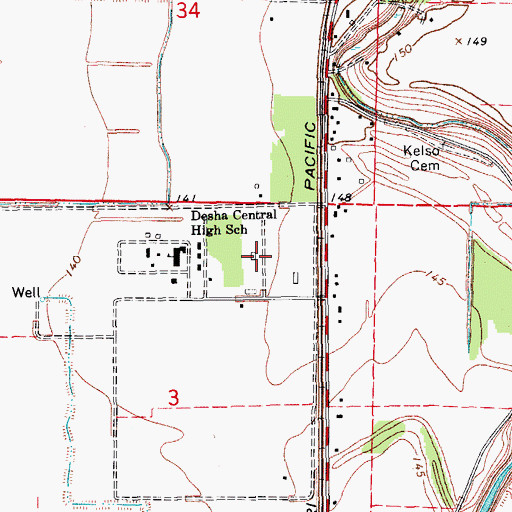 Topographic Map of Township of Richland, AR