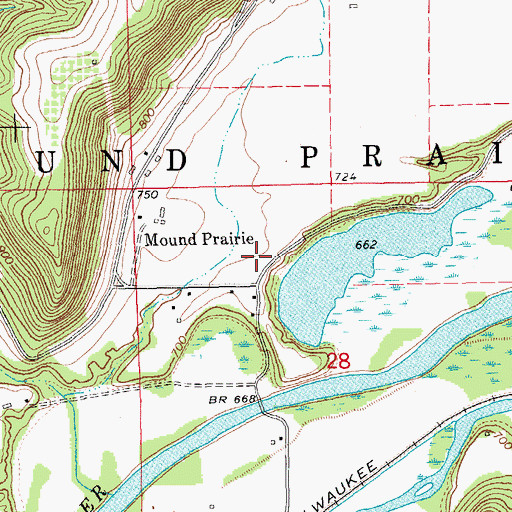 Topographic Map of Township of Mound Prairie, MN