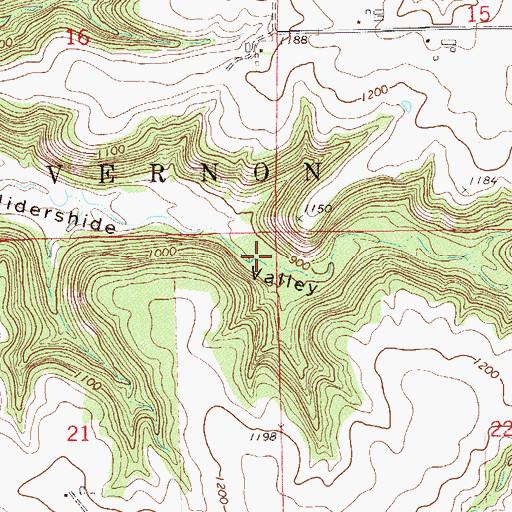Topographic Map of Township of Mount Vernon, MN