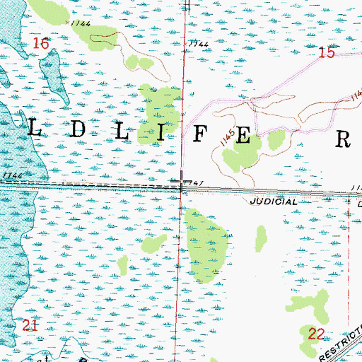 Topographic Map of Unorganized Territory of Mud Lake, MN