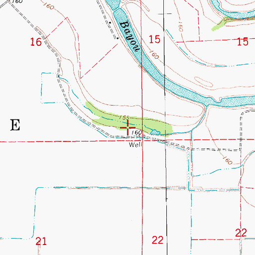 Topographic Map of Township of Walnut Lake, AR