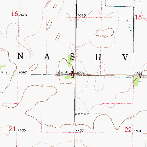 Topographic Map of Township of Nashville, MN