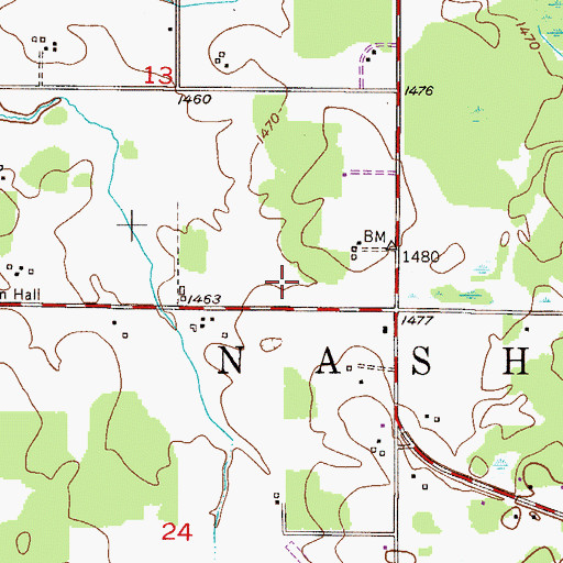 Topographic Map of Township of Nashwauk, MN