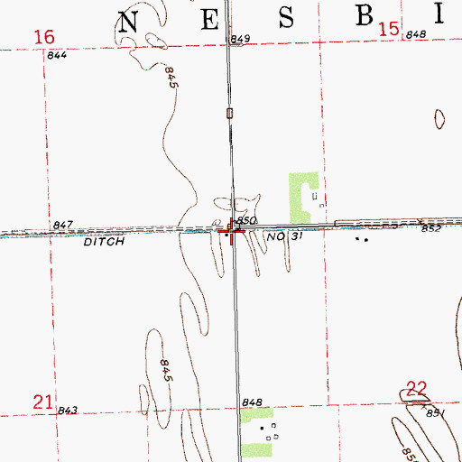 Topographic Map of Township of Nesbit, MN