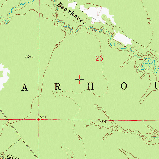 Topographic Map of Township of Bearhouse, AR