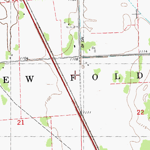 Topographic Map of Township of New Folden, MN