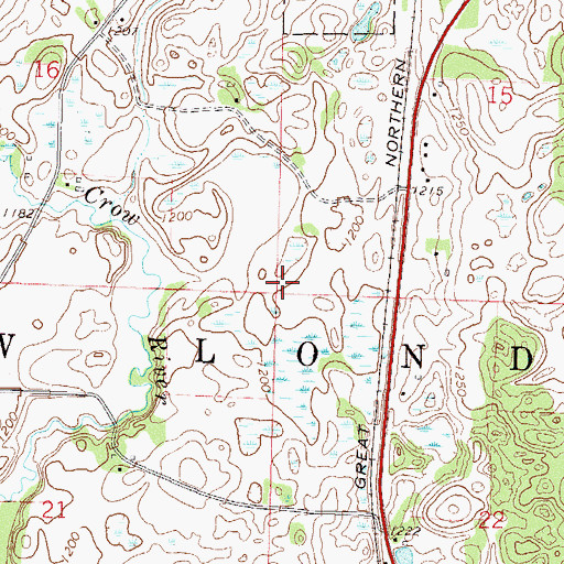 Topographic Map of Township of New London, MN