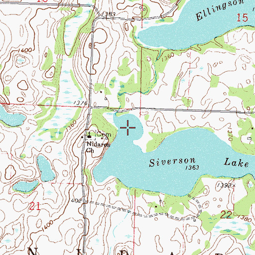 Topographic Map of Township of Nidaros, MN
