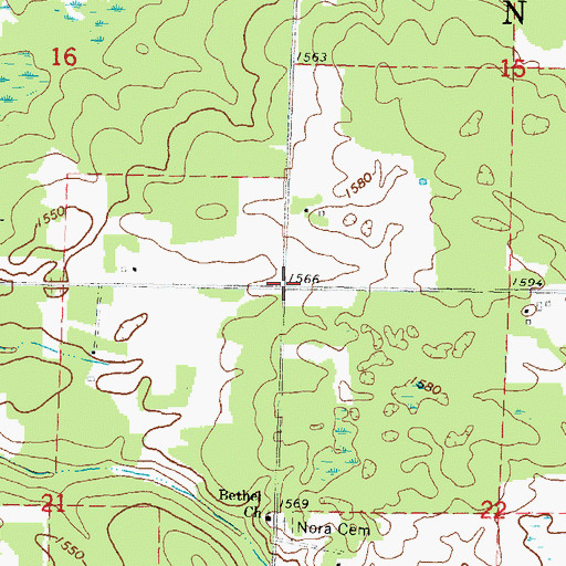Topographic Map of Township of Nora, MN