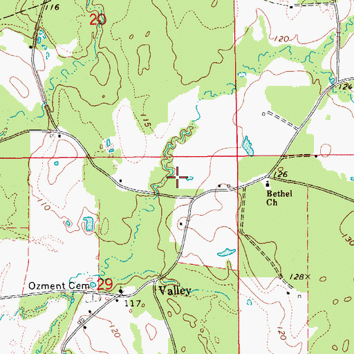 Topographic Map of Township of Crook, AR