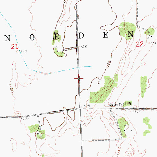 Topographic Map of Township of Norden, MN