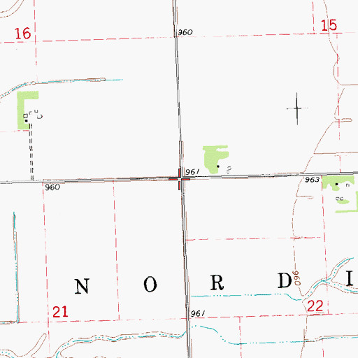 Topographic Map of Township of Nordick, MN