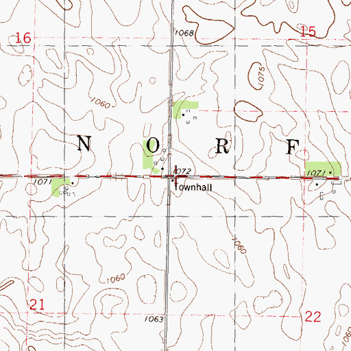 Topographic Map of Township of Norfolk, MN