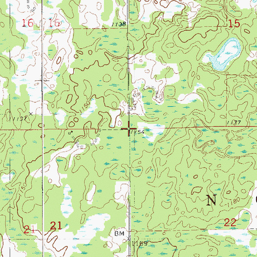 Topographic Map of Township of Norman, MN
