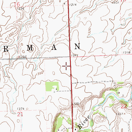 Topographic Map of Township of Norman, MN
