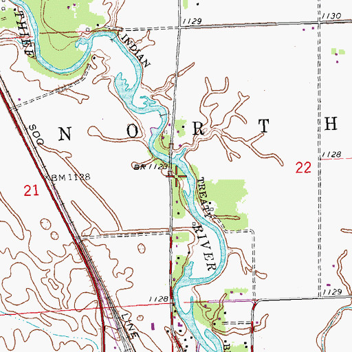 Topographic Map of Township of North, MN