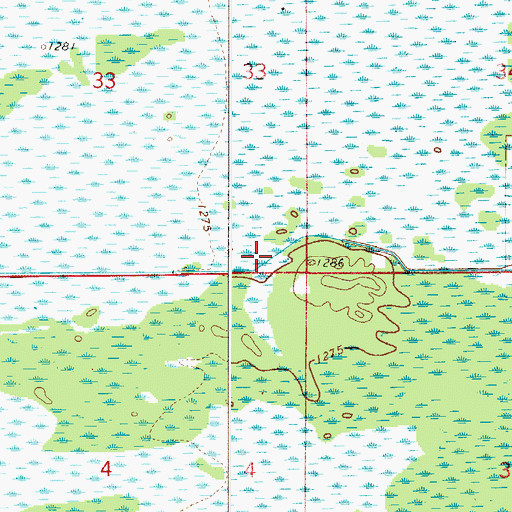 Topographic Map of Unorganized Territory of Northeast Aitkin, MN