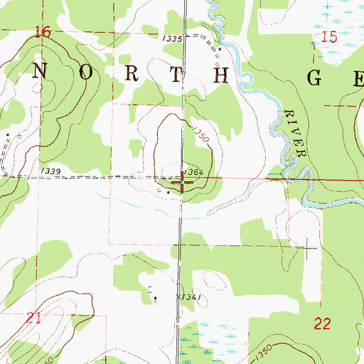 Topographic Map of Township of North Germany, MN
