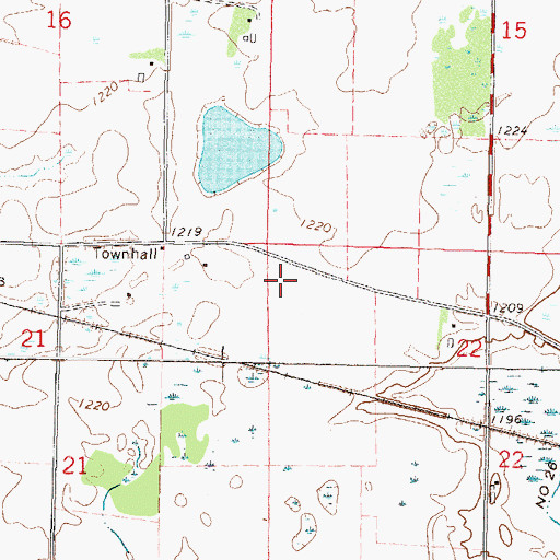 Topographic Map of Township of Oak, MN