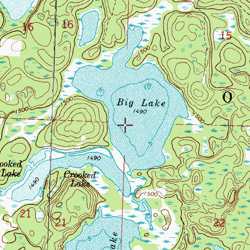 Topographic Map of Township of Oakland, MN