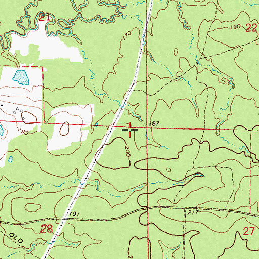 Topographic Map of Township of Veasey, AR