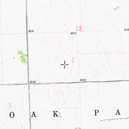 Topographic Map of Township of Oak Park, MN