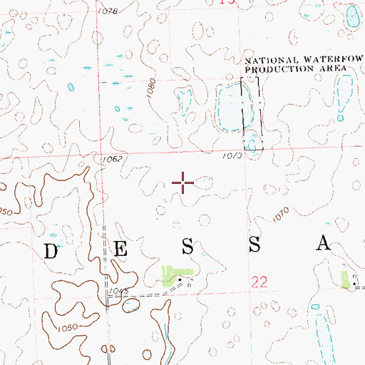 Topographic Map of Township of Odessa, MN