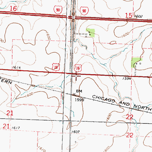 Topographic Map of Township of Olney, MN