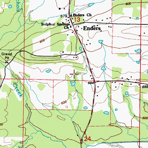 Topographic Map of Township of Benton, AR