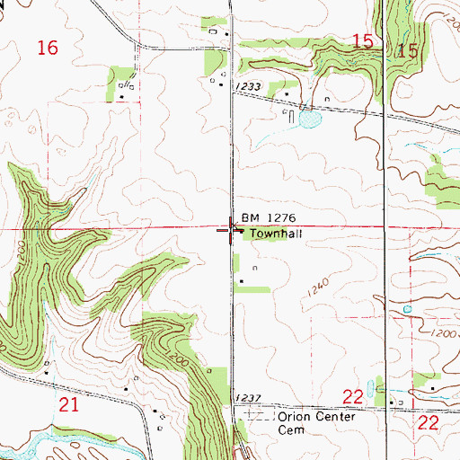 Topographic Map of Township of Orion, MN