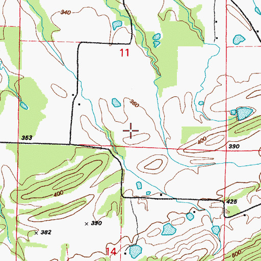 Topographic Map of Township of Bristol, AR
